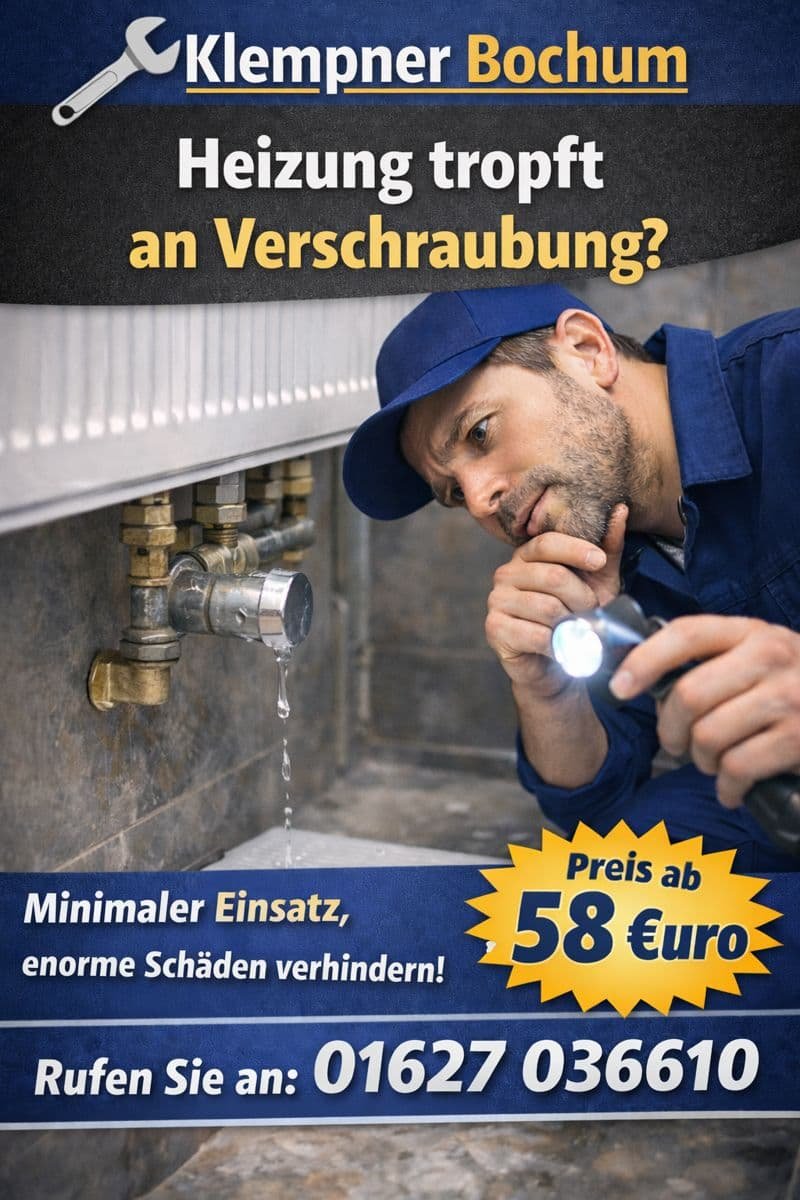 heizung tropft an verschraubung