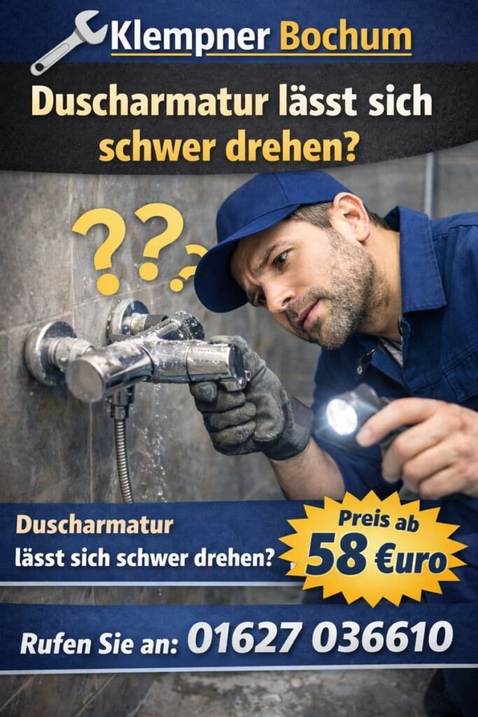 duscharmatur lässt sich schwer drehen