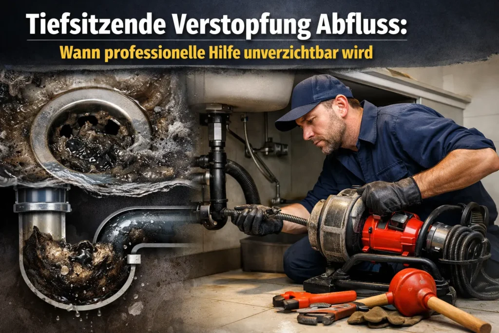 Tiefsitzende Verstopfung Abfluss Wann professionelle Hilfe unverzichtbar wird