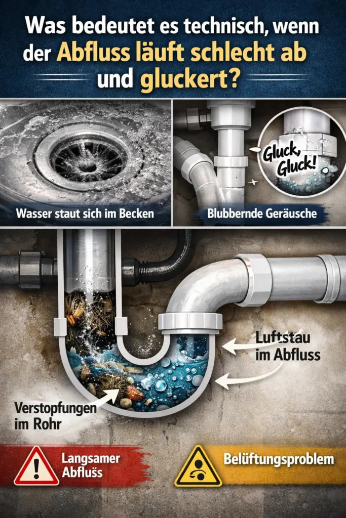 Was bedeutet es technisch, wenn der abfluss läuft schlecht ab und gluckert