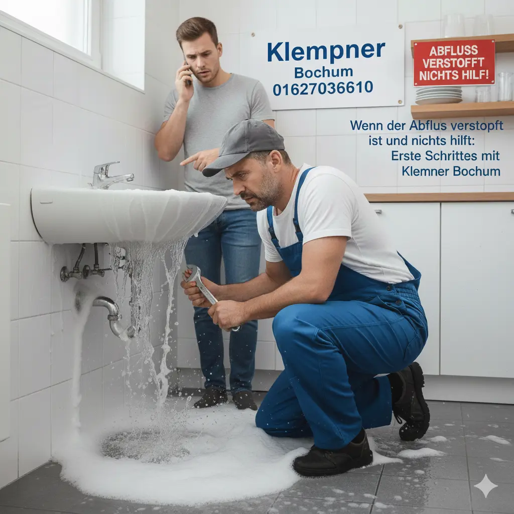 Wenn der Abfluss verstopft ist und nichts hilft Erste Schritte mit Klempner Bochum